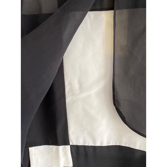 women's black white cap sleeve top partysu yy Korea size XL - Picture 7 of 11